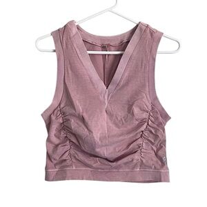 Free People Movement Pink Ruched Crop Top Athletic Beachy Summer Pastel Medium
